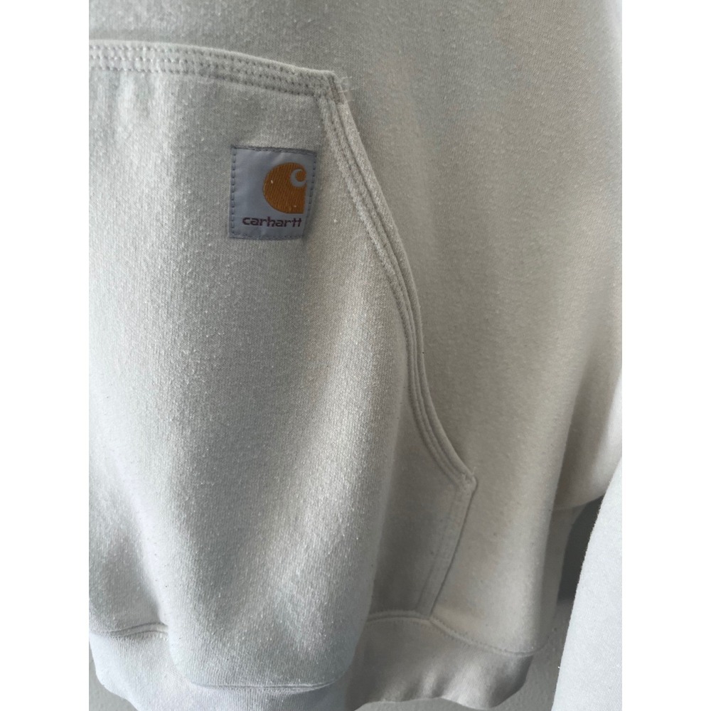 CARHARTT Hoodie Graphic Logo Streetwear Mens 2XL Tall White Loose Fit Sweatshirt - Picture 4 of 6